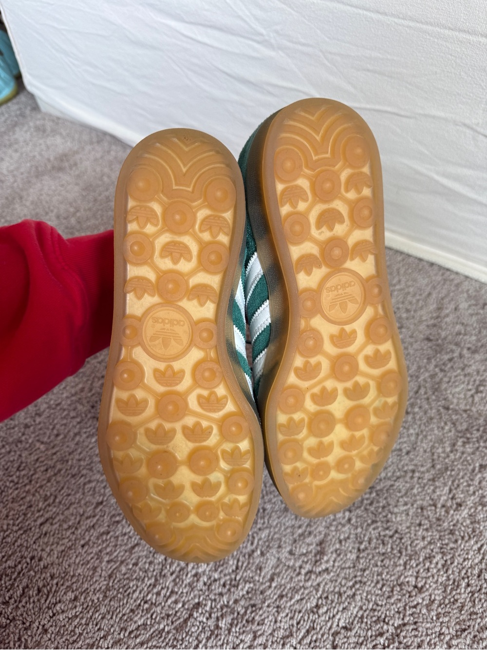 adidas Gazelle Green White Pink Suede Sneakers - Picture 7 of 15